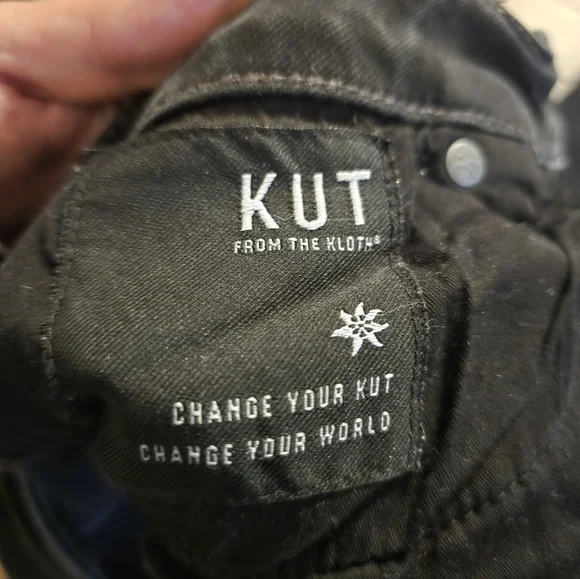 KUT From The Cloth Donna Ankle Skinny Raw Hem Black Size 10 - Picture 5 of 7